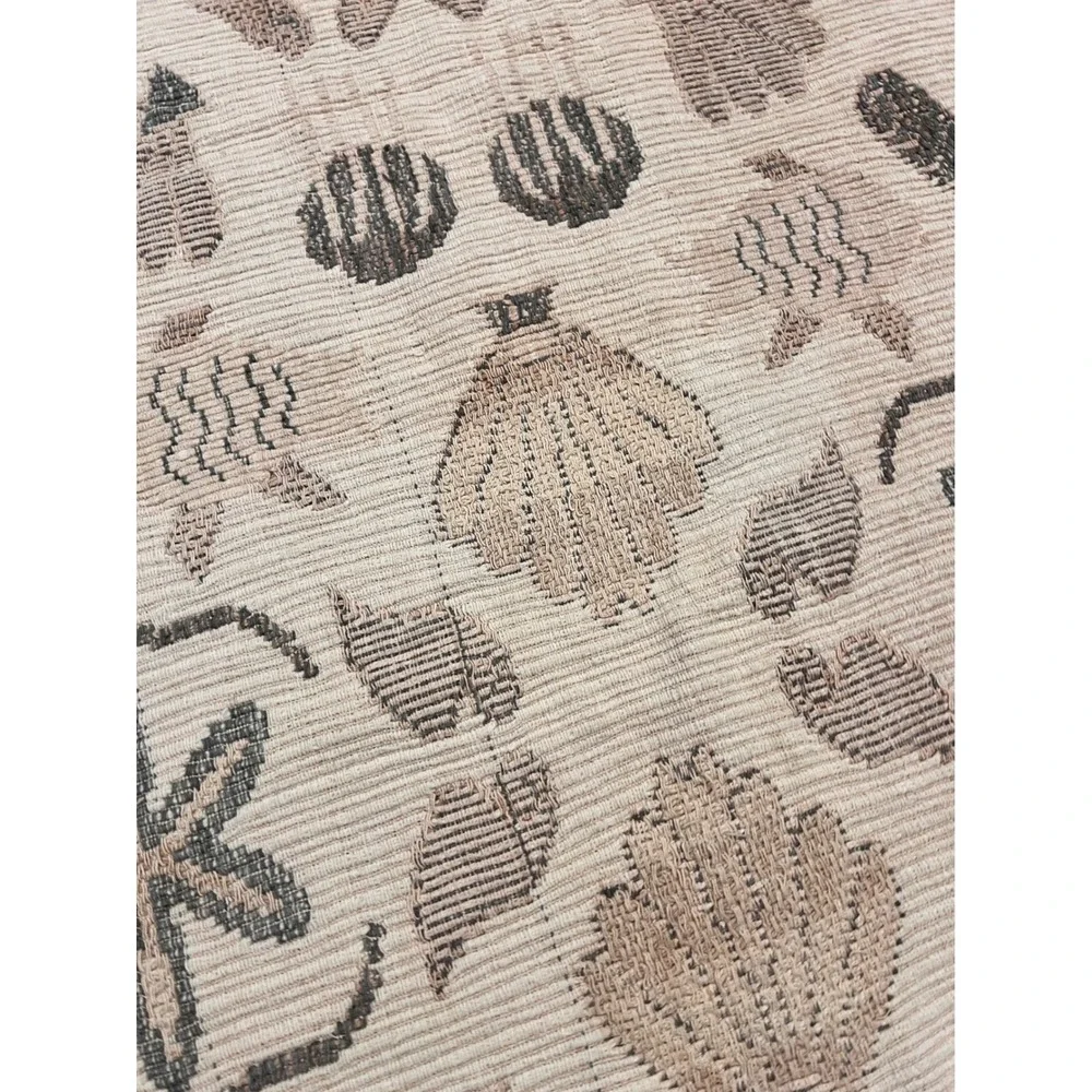 VTG Coastal Nautical Woven Cotton Fringe Rug Seashell Starfish Beach Decor 26x48